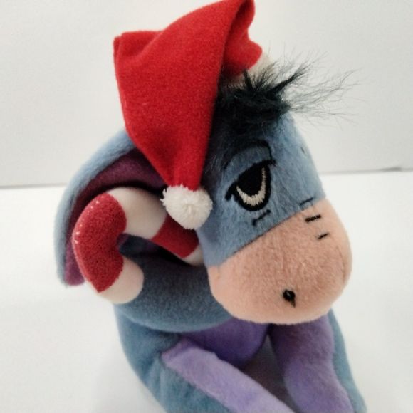 Disney's Winnie the Pooh Christmas Xmas Eeyore Stuffed Plush Animal Toy Doll 6" - Picture 2 of 10